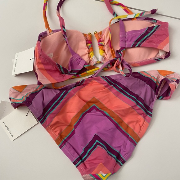 NWT Gibson Latimer Chevron U-Wire Bandeau 2 piece Bikini size small - Picture 9 of 12